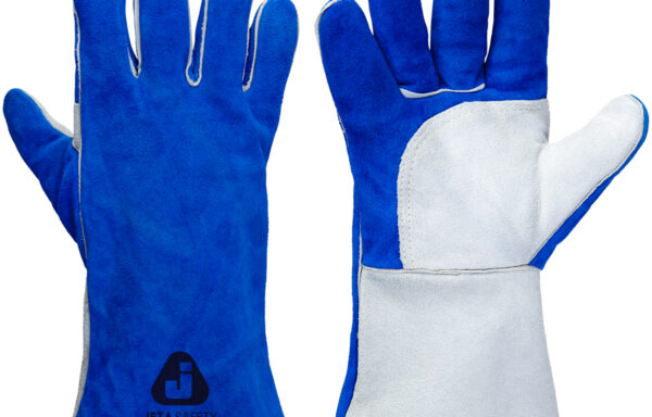 JWK601 Ferrus Frost Перчатки сварщика Jeta Safety с крагой из спилковой кожи, утепленные искусственным мехом, с дополнительной накладкой на ладони